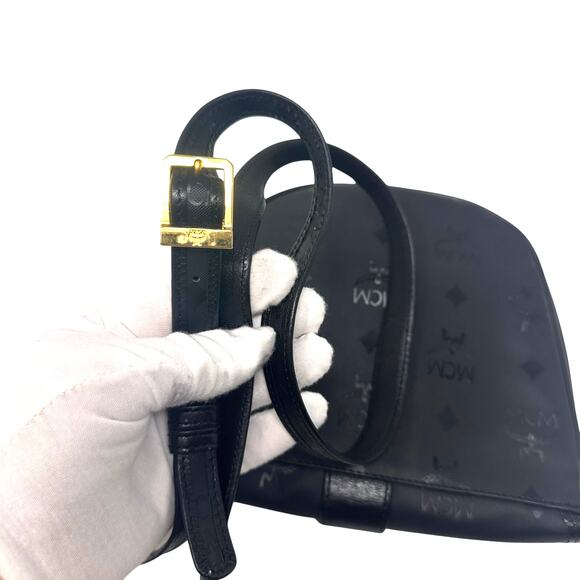 Vintage MCM Black Visettos Signature Crossbody Bag - Picture 5 of 9